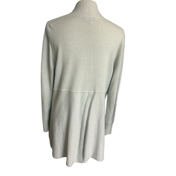 Repeat Silver Edition Womens Cashmere Silk  Gray Rib Pocket Open Cardigan 40/M - Picture 6 of 10
